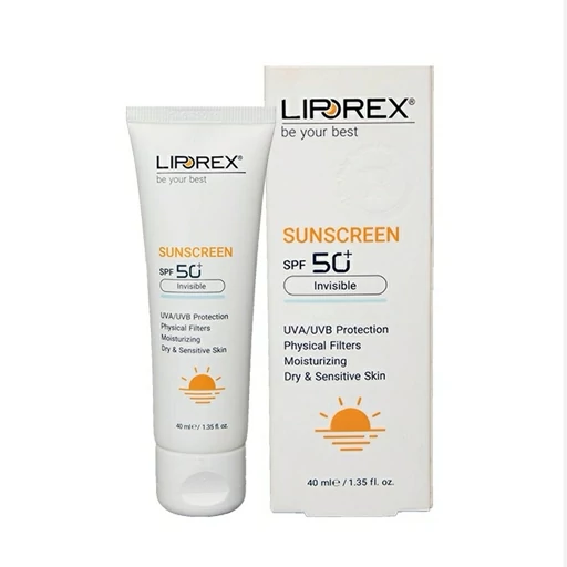 کرم ضد آفتاب بژ طبیعی پوست خشک و حساس SPF50 لیپورکس ۴۰ میلی لیتری